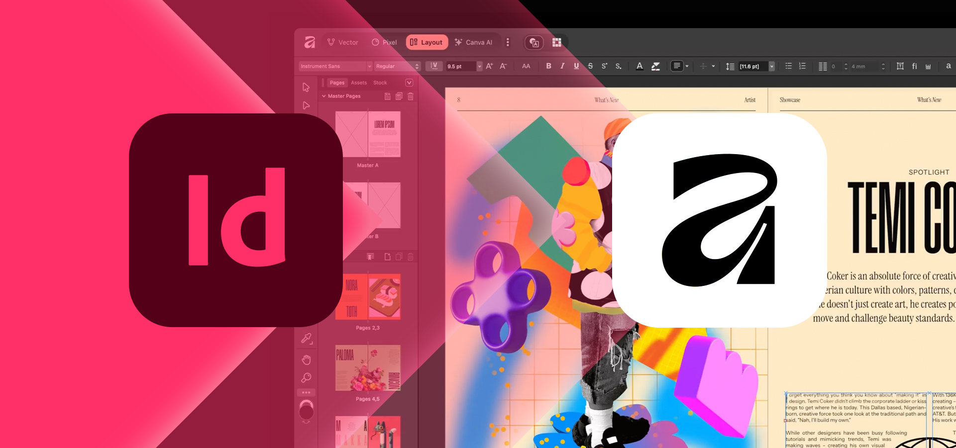 Training Starten met Affinity Layout